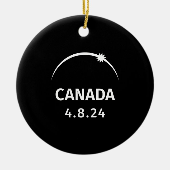 4.8.24 Solar Eclipse Canada Ceramic Ornament (Front)