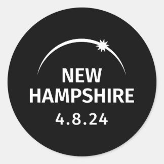 4.8.24 Solar Eclipse New Hampshire  Classic Round Sticker