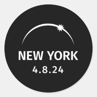 4.8.24 Solar Eclipse New York  Classic Round Sticker