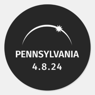 4.8.24 Solar Eclipse Pennsylvania Classic Round Sticker