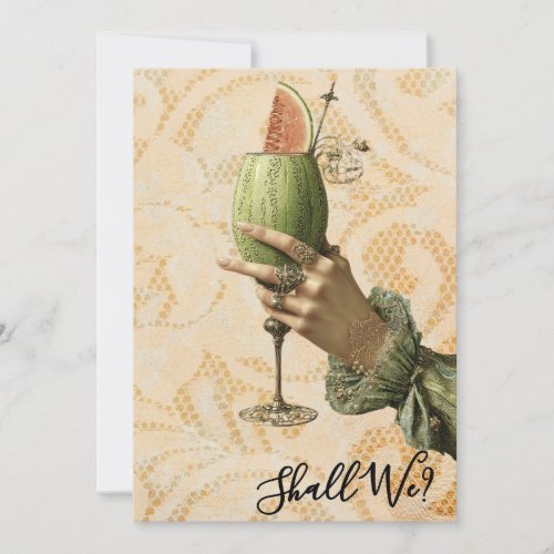 *~*  4 A101  Ornate Cocktail PHOTO BACHELORETTE Invitation