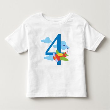 4 Airplane Birthday Familius.png Toddler T-shirt by MainstreetShirt at Zazzle