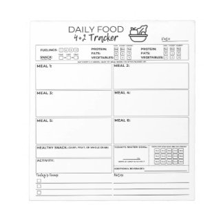 4 and 2 Notepad Food Tracker