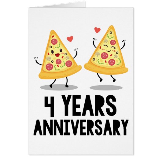 4 Anniversary Gifts Cards (Front)
