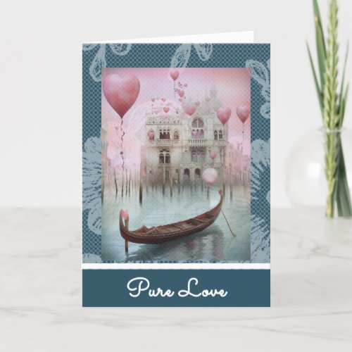 *~* 4  AP51  Love Boat Hearts Romantic Valentine Holiday Card