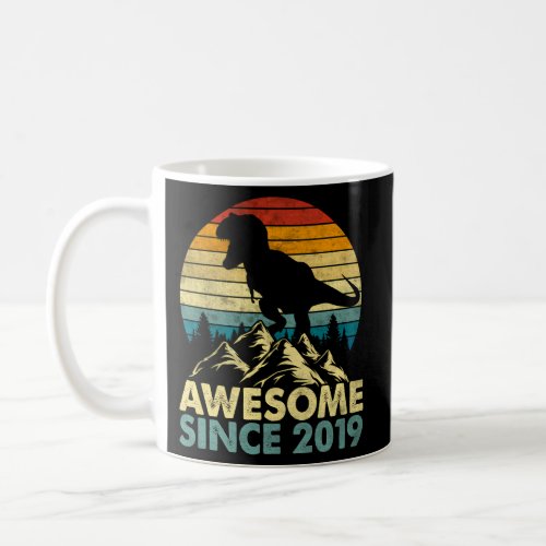 4 Awesome Since 2019 Dinosaur 4Th Coffee Mug