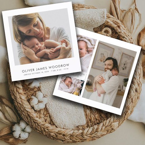  4 Baby Photos Collage Birth Announcement
