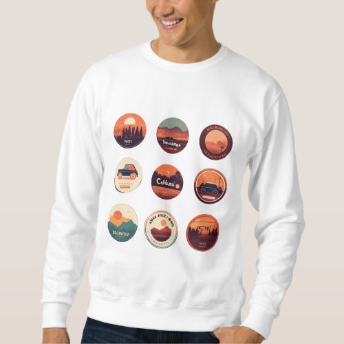 4 badges lo_fi music with minimalist design sweatshirt