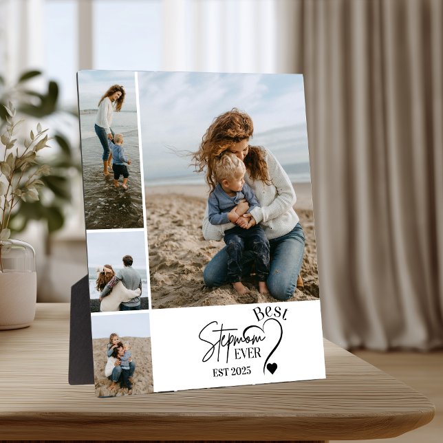 4 Best Stepmom Ever Custom Photo Collage  Plaque (Creator Uploaded)