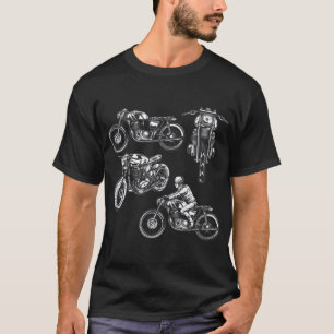 4 Bikes Vintage Motorcycle Design T-Shirt