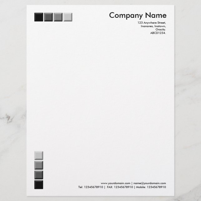 4 Black and Gray Squares 3d Letterhead (Front)