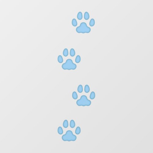 4 Blue Large Dog Paw Prints Canine Tracks Floor Decals