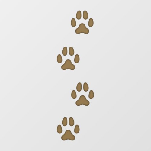 4 Brown Large Dog Paw Prints Canine Tracks Floor Decals