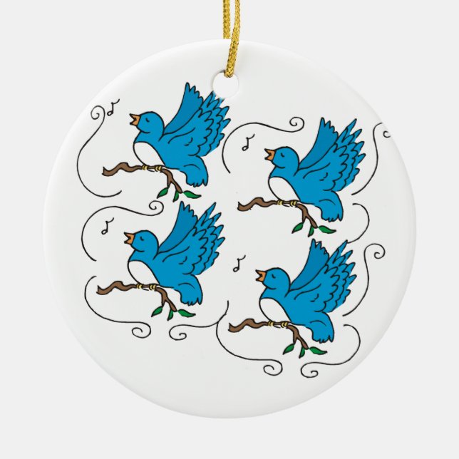 4 Calling Birds Ceramic Ornament (Front)
