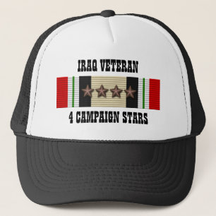 4 CAMPAIGN STARS / HAT / IRAQ VETERAN