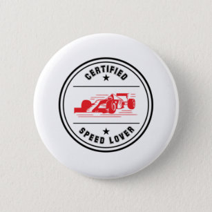 4.car love certified speed lover vintage button