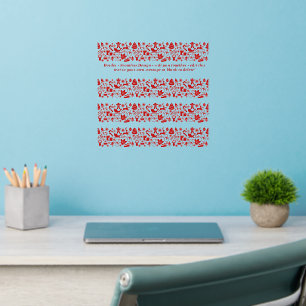 4 Christmas Theme Red Border Seamless Add Text 12" Wall Decal