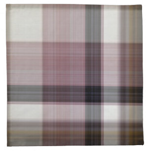 4 Cloth Napkins, Plaid Mauve, Black, Grey Napkin