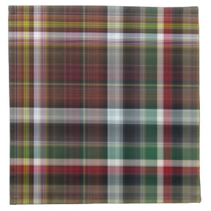 4 Cloth Napkins, Plaid Red Green White Napkin