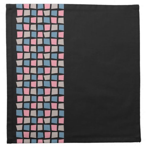 4 Cloth Napkins Retro Mosaic Tiles