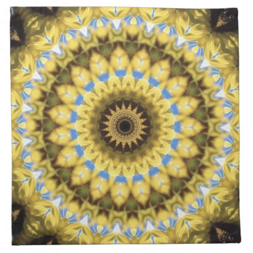 4 Cloth Napkins Sunflower Kaleidoscope