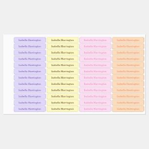 4 Color Custom Name Iron-On Fabric Clothing Labels