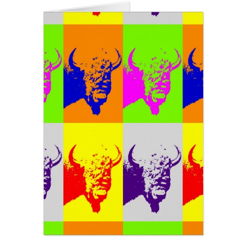 4 Color Pop Art Buffalo Bison