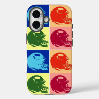 4 Color Pop Art Football Helmet iPhone 16 Case