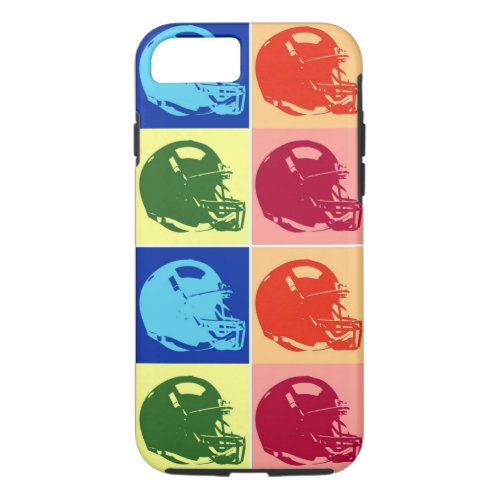 4 Color Pop Art Football Helmet iPhone 87 Case