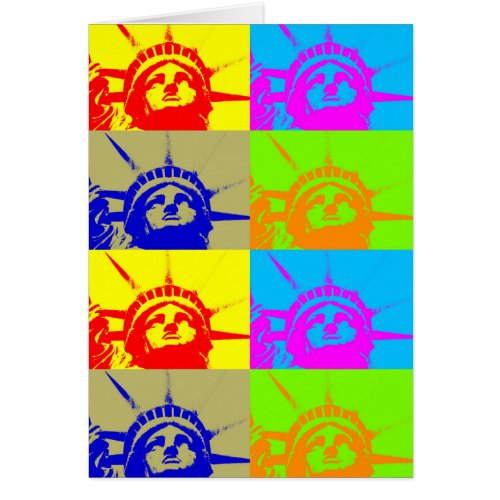 4 Color Pop Art Lady Liberty