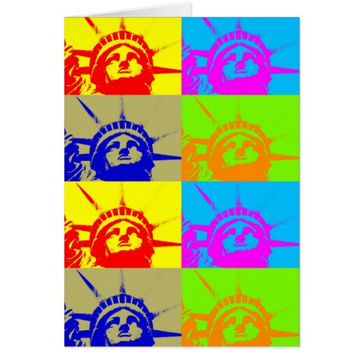 4 Color Pop Art Lady Liberty (Front)