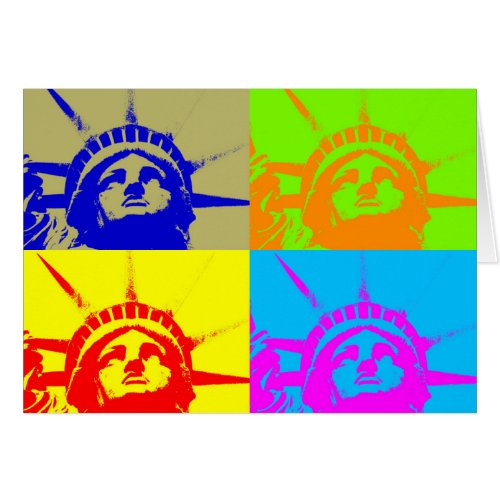 4 Color Pop Art Lady Liberty