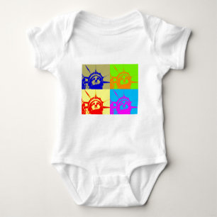 4 Color Pop Art Lady Liberty Baby Bodysuit