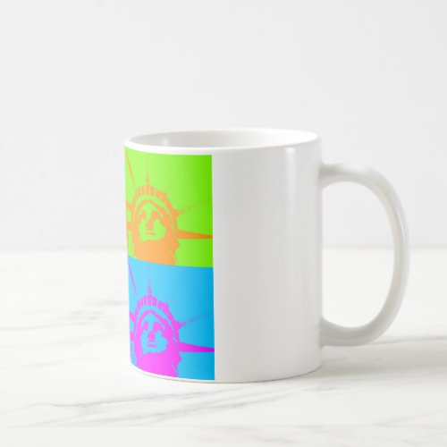 4 Color Pop Art Lady Liberty Coffee Mug