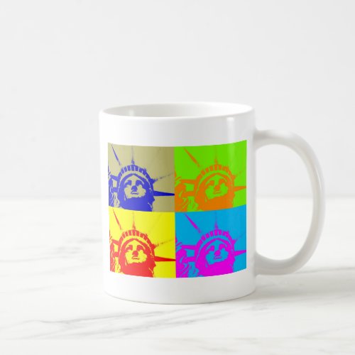 4 Color Pop Art Lady Liberty Coffee Mug