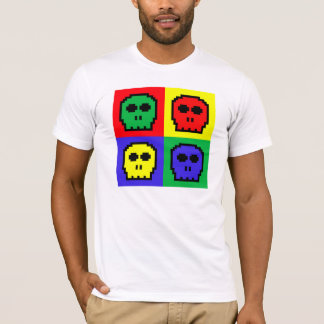 4 Color Retro 8-bit Skulls T-Shirt