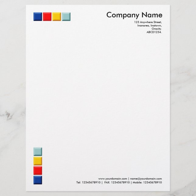 4 Color Squares 3d Letterhead (Front)