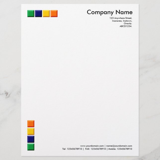 4 Color Squares 3d Letterhead (Front)
