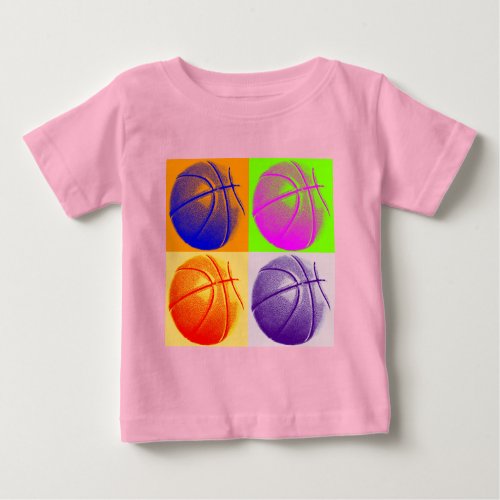 4 Colors Pop Art Basketball Baby T_Shirt