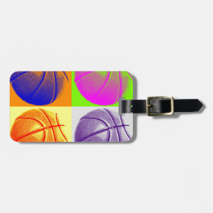 4 Colors Pop Art Basketball Luggage Tag