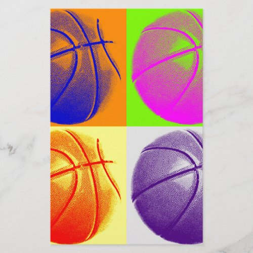 4 Colors Pop Art Basketball Stationery