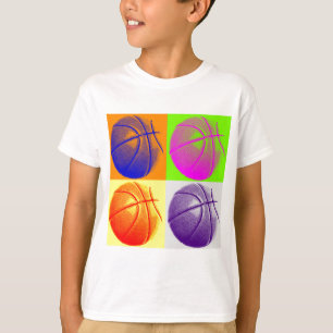 4 Colors Pop Art Basketball T-Shirt