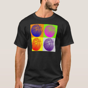 4 Colors Pop Art Basketball T-Shirt