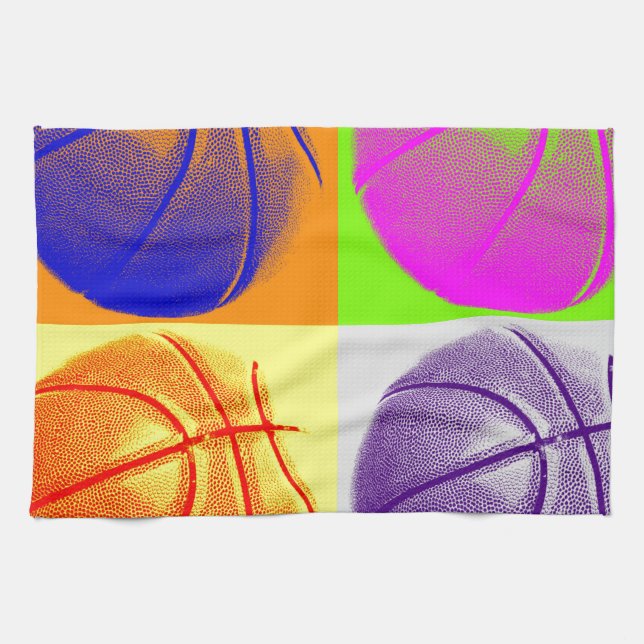 4 Colors Pop Art Basketball Towel (Horizontal)