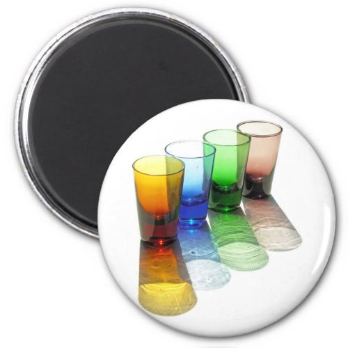 4 Coloured Cocktail Shot Glasses _Style 6 Magnet