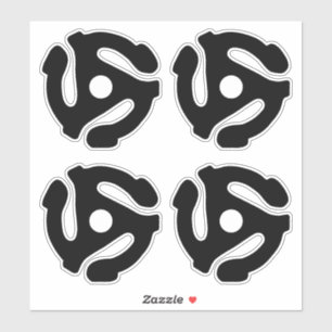 4 COOL Retro Vintage Black 45 spacer DJ Sticker