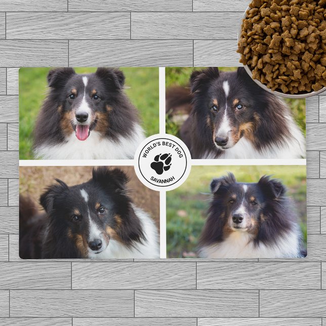 4 Custom Pet Photos Collage Template & Text Placemat (Creator Uploaded)