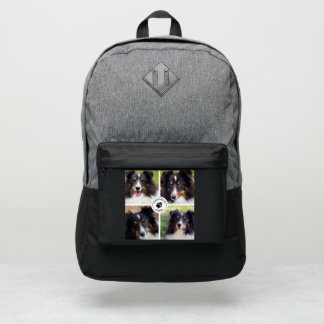 4 Custom Pet Photos Collage Template &amp; Text Port Authority® Backpack