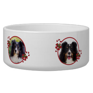 4 Custom Pet Photos With Name And Candy Canes Bowl