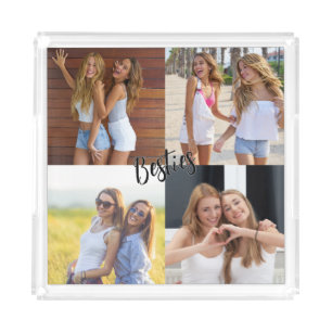 4 Custom Photo Besties Best Friends Acrylic Tray